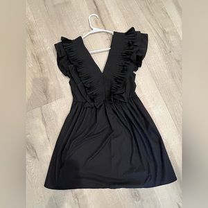 Black ruffle dress